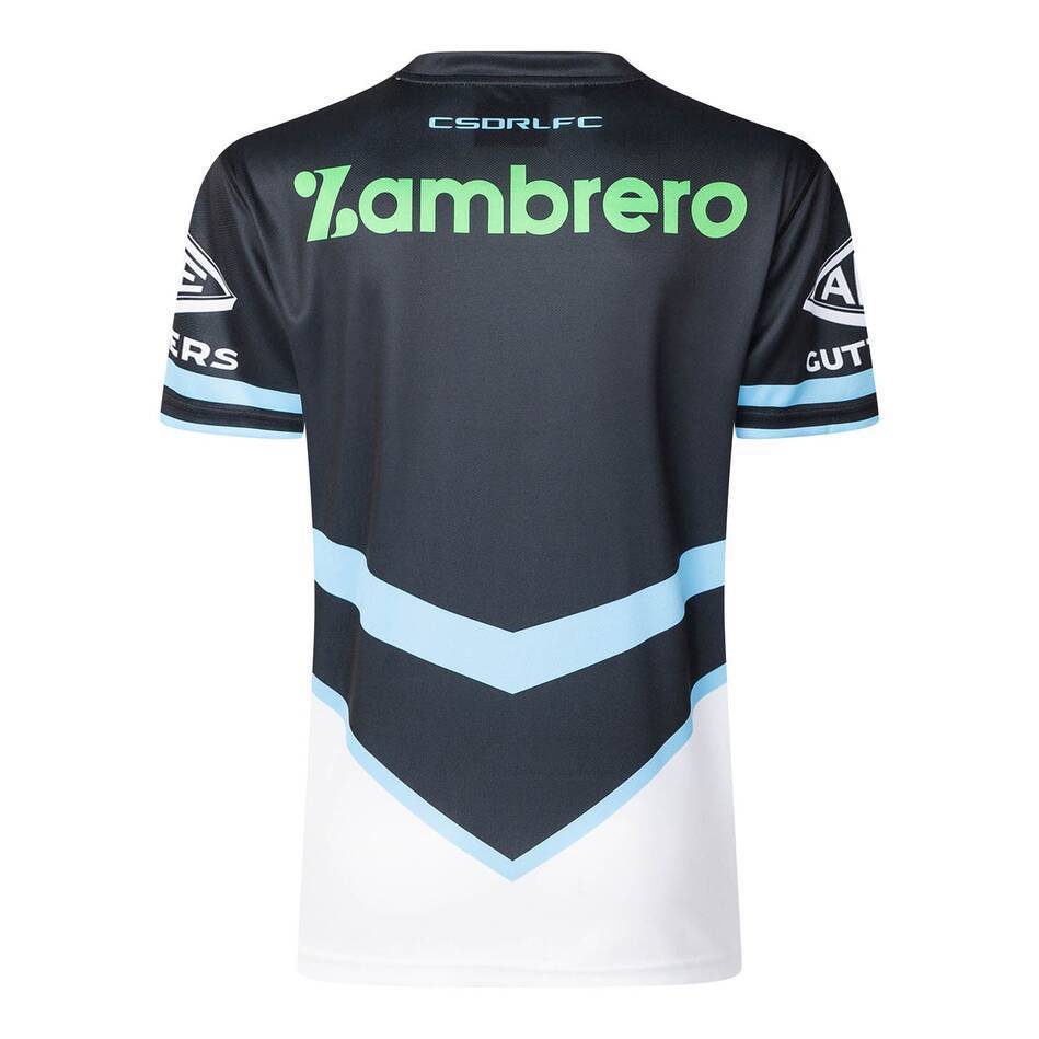2026 Cronulla Sharks Black with Sky Blue Chevron Home Jersey