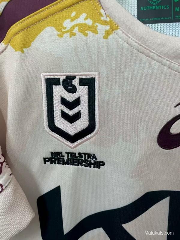 25/26 Brisbane Broncos White with Indigenous Art Jersey