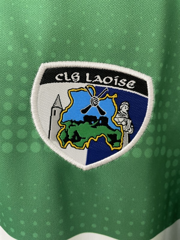 2026 Laois GAA Green with White Horizontal Stripe and Dotted Pattern Jersey