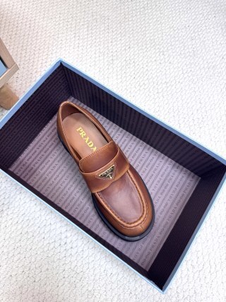 Prada Platform Loafers with Lightweight Anti-Slip Sole - LY00300