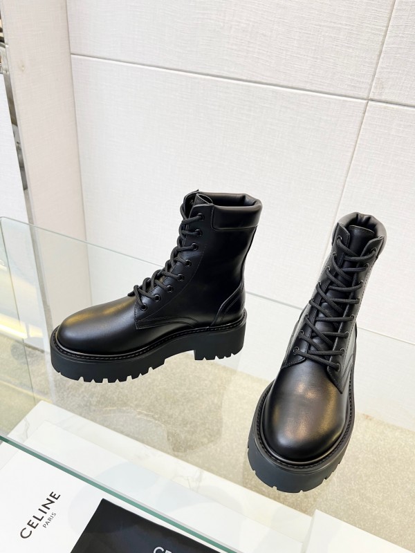 Celine BULKY TRIOMPHE Lace-Up Boots with Calfskin Upper - L Y00340