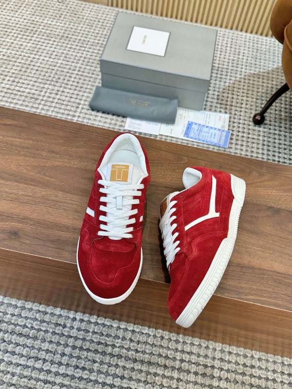Tom Ford 2025 SS Casual Sneakers with Classic Color Blocking and Imported Leather Insole - AS00350