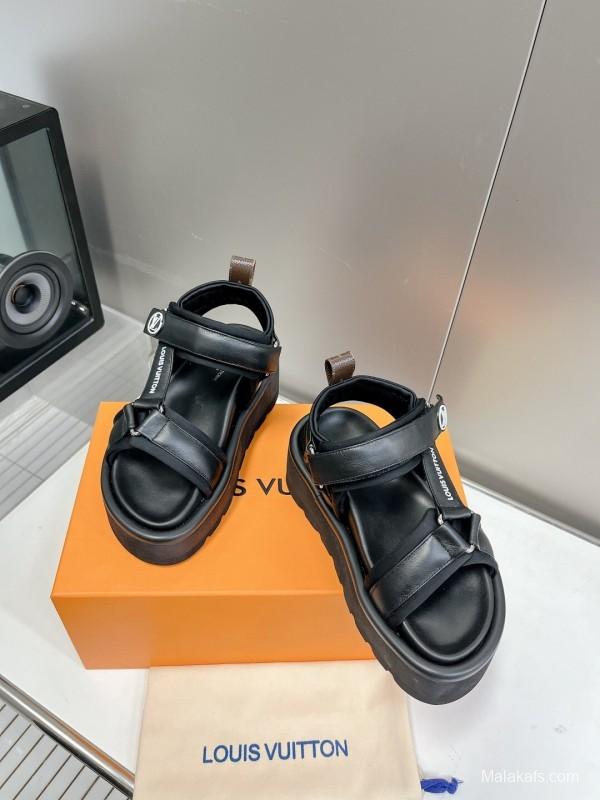 Lv 2025/SS Latest High-End Fashion Versatile Platform Sandals - LY00