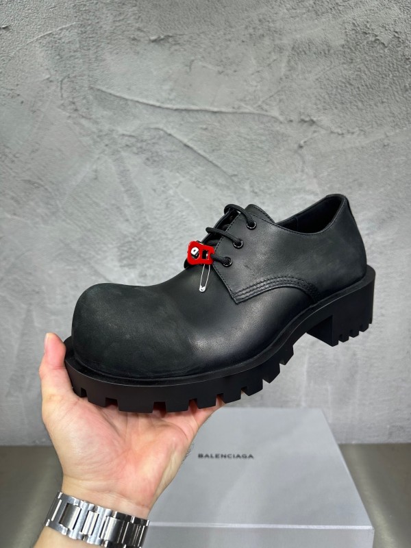 Adidas Derby Shoe, Slightly Asymmetrical Round Toe Lace-Up, Imported Cowhide Leather - AS00460