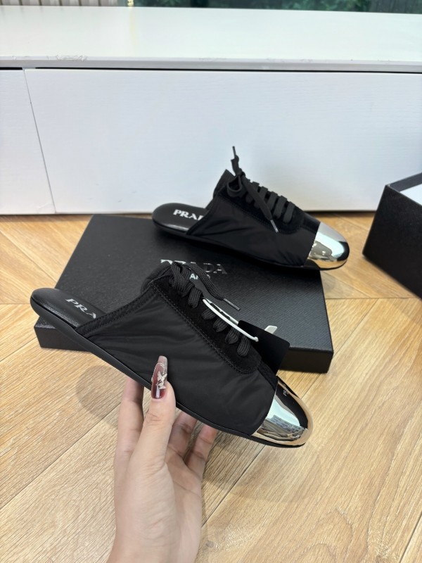 Prada Metal Toe Thin Sole Trainer Casual Shoes - LY00270