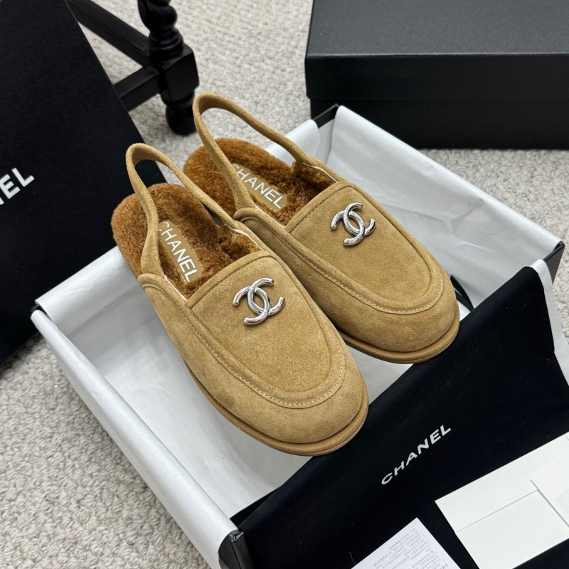 Chanel 2025/SS Teddy Fur Loafers with Double C Logo - KFY00300