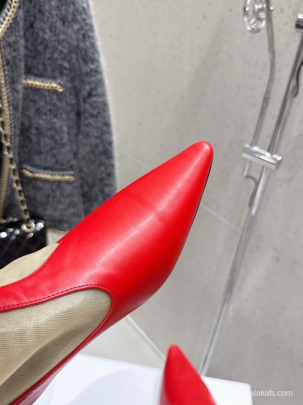 THEROW 2025SS French Retro Minimalist Style Mesh Kitten Heel Sandals - KFY00320