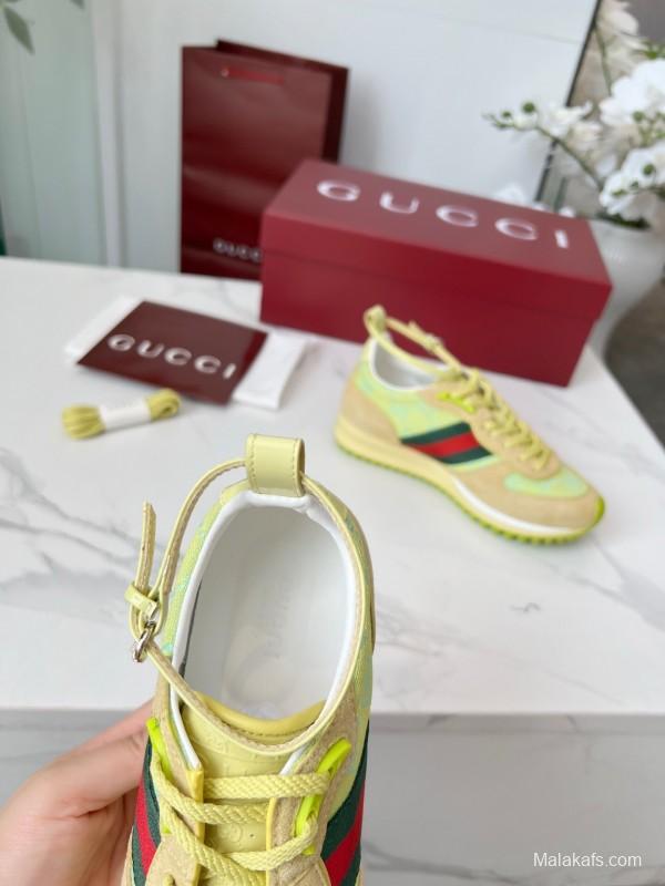 Gucci Women's Casual Shoes with GG Supreme Print and Metal Horsebit Detail - AS00330