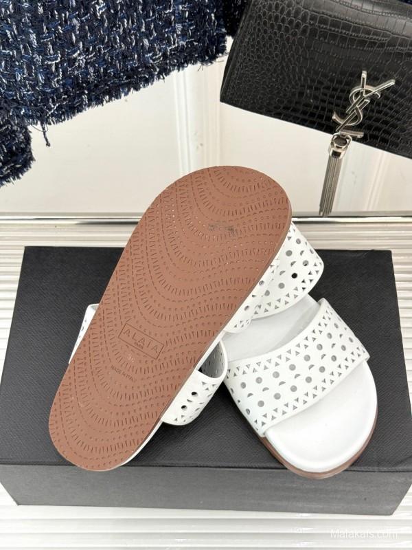 Alaia Spring Summer 2025 Laser-Cut Openwork Casual Sandals - KFY00260