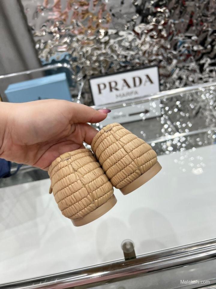 Prada Summer New Raffia Ballet Flats - KFY00340