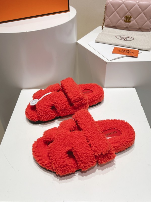 H Love Uncle Full Fur Slippers with Grain Fur - LY00300