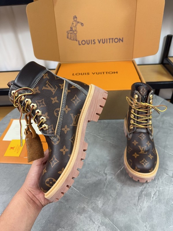 Timberland x LV Monogram Ankle Boots Waterproof Suede - LY00380