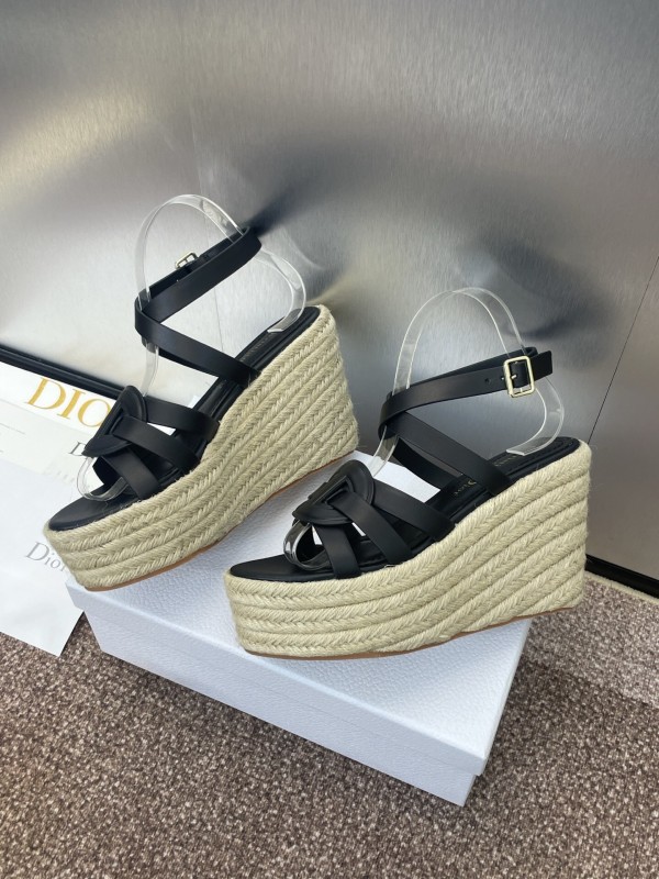 Dior D-Club Jelly Color Hollow Layered Cross Strap Platform High Heel Women's Shoes - KFY00290