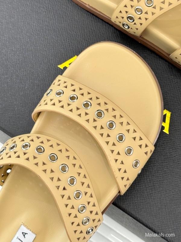 ALAIA 2025 SS Hollow-Out Casual Sandals - KFY00260