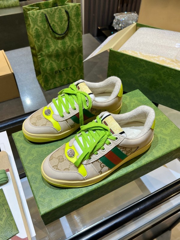 Gucci Distressed Sneakers 2025 SS Retro Design with Metal GG Logo - AS00270