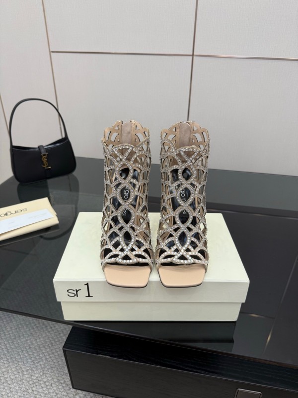 Sergio Rossi Mermaid Sandals 2025/SS Collection with Fishnet Design - KFY00470