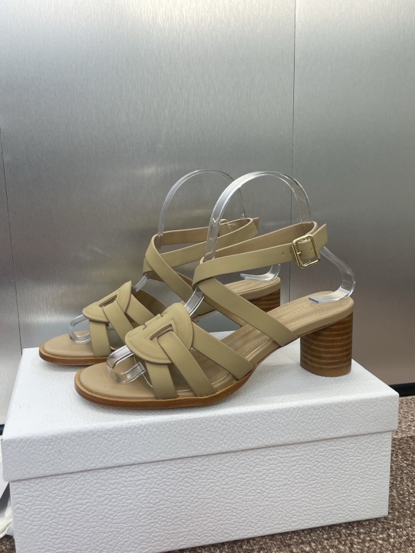 Dior D-Club Jelly Color Hollow Layered Cross Strap Mid Heel Women's Shoes - KFY00290