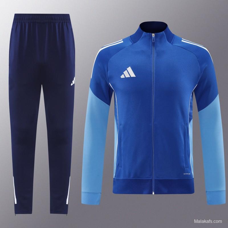 2025 Adidas Colorful Blue Full Zipper Jacket+Long Pants