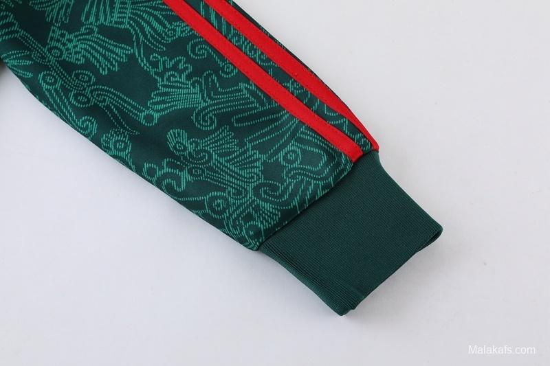 2025 Mexico Green Full Zipper Jacket+Long Pants