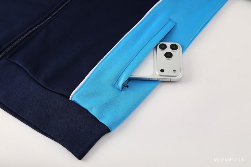 25/26 SSC Napoli Navy Blue  Full zipper Jacket Tracksuit+ long pants