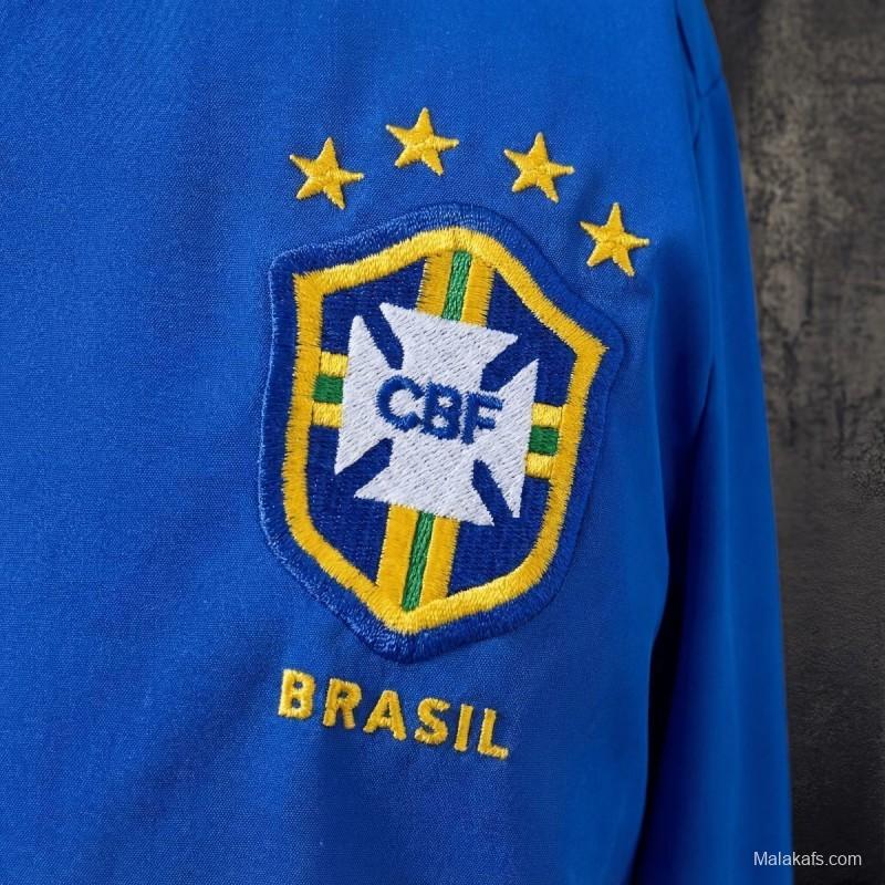 1998 Vintage Style Brazil Blue Jacket Windbreaker