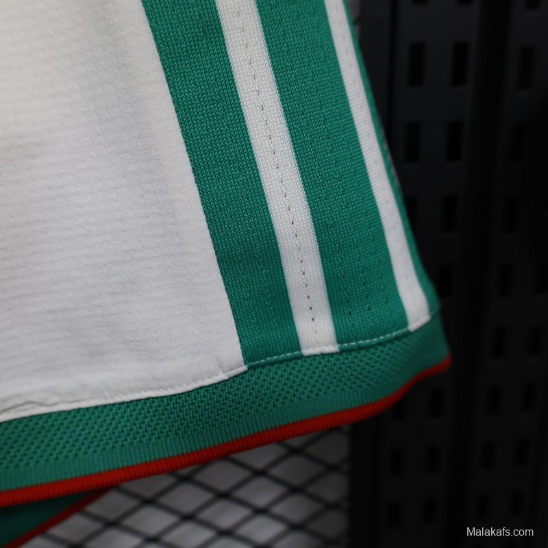 2026 Player Version Algeria White with Green Stripes Shorts