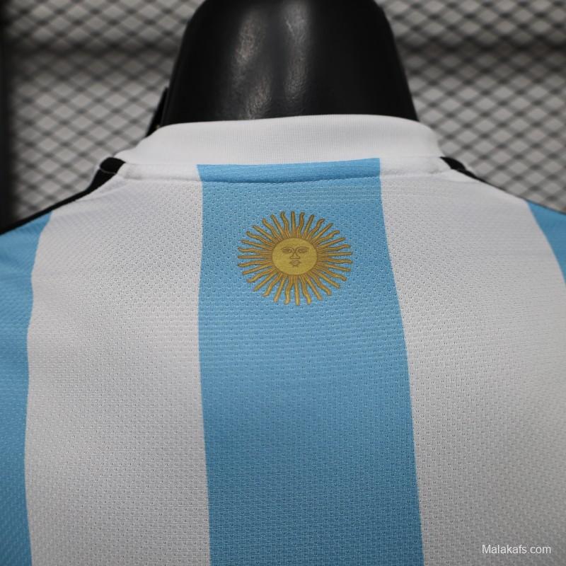 Player Version 2027 Argentina Home White & Light Blue Stripes with FIFA World Cup Champion Badge Jersey