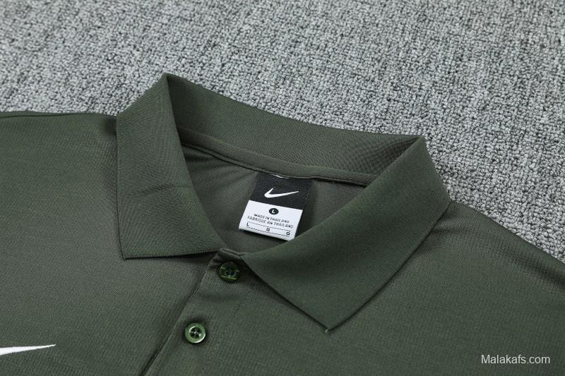 26/27 Chelsea  Dark Green Polo Training Shirt + Long Pants Tracksuit