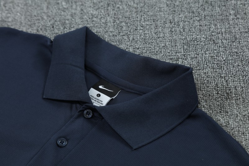 26/27  Barcelona Navy Blue Polo Training Shirt + Long Pants Tracksuit
