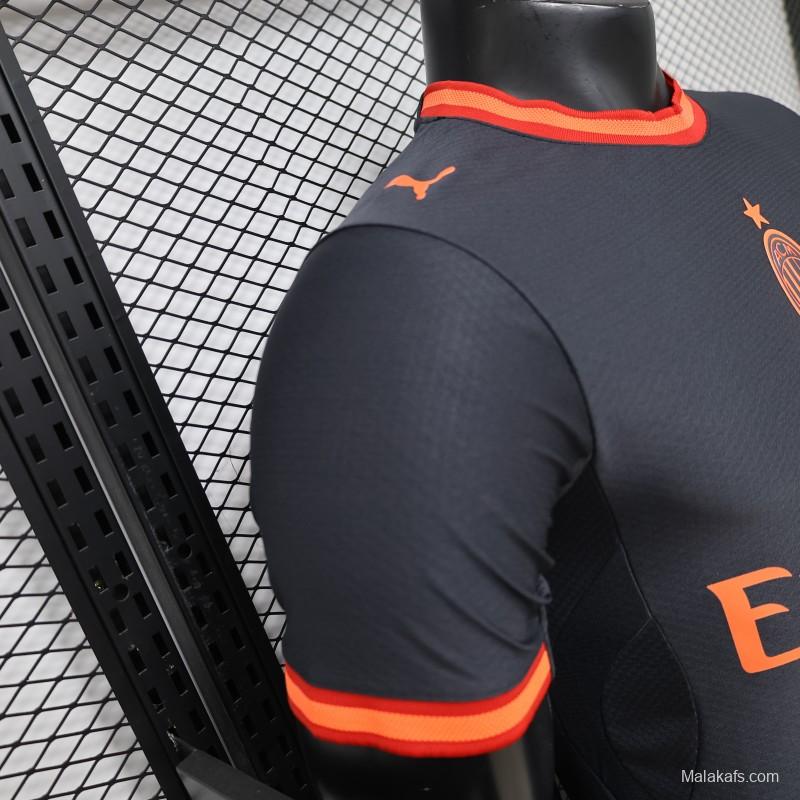 Player Version 26/27 AC Milan Away Navy Blue with Copper Orange Accents Jersey
