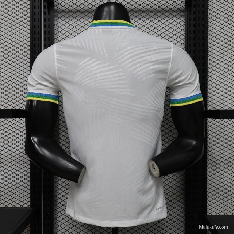 Player Version 2026 Brazil White with Palm Leaf Pattern Special Edition Jersey