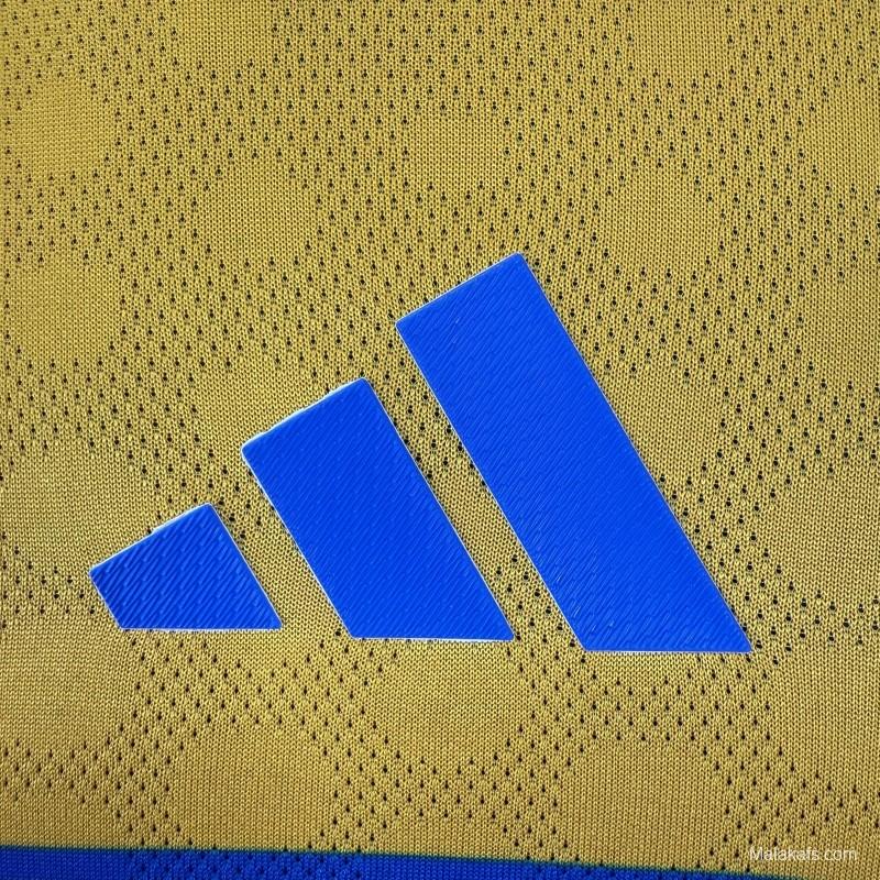 Player Version 25/26 Tigres UANL Gold with Blue Chest Band, 65th Anniversary Badge & Sportiumbet Jersey