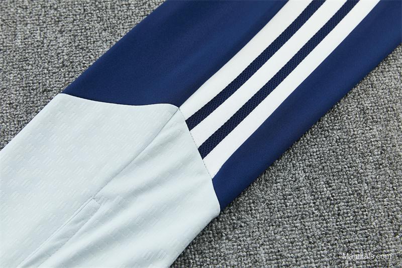 26/27 Real Madrid Away Navy Blue Half Zipper Jacket Tracksuit + Long Pants
