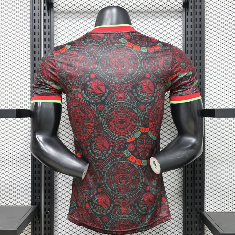 Player Version 2026 Mexico  Black with Aztec Calendar & Day of the Dead Special Edition Jersey