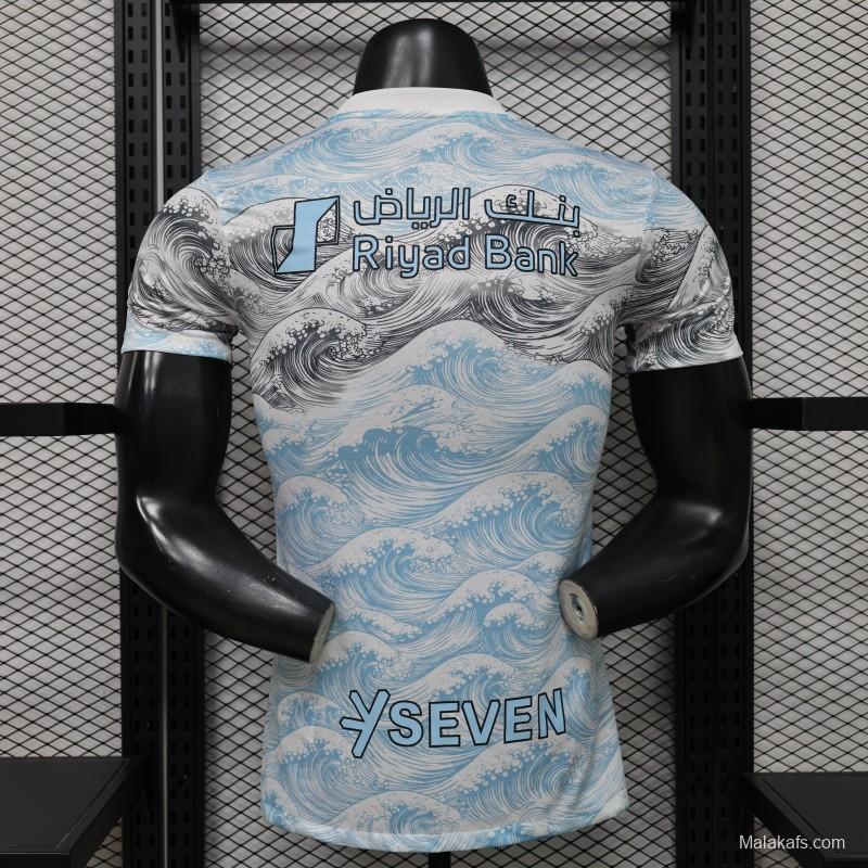 Player Version 26/27 Al-Hilal SFC White & Blue Hokusai Wave Print Special Edition Away Jersey