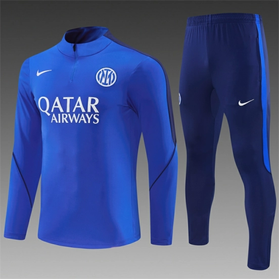 26/27 Inter Milan Royal Blue Half  Zipper Jacket Tracksuit + Long Pants (Nike)