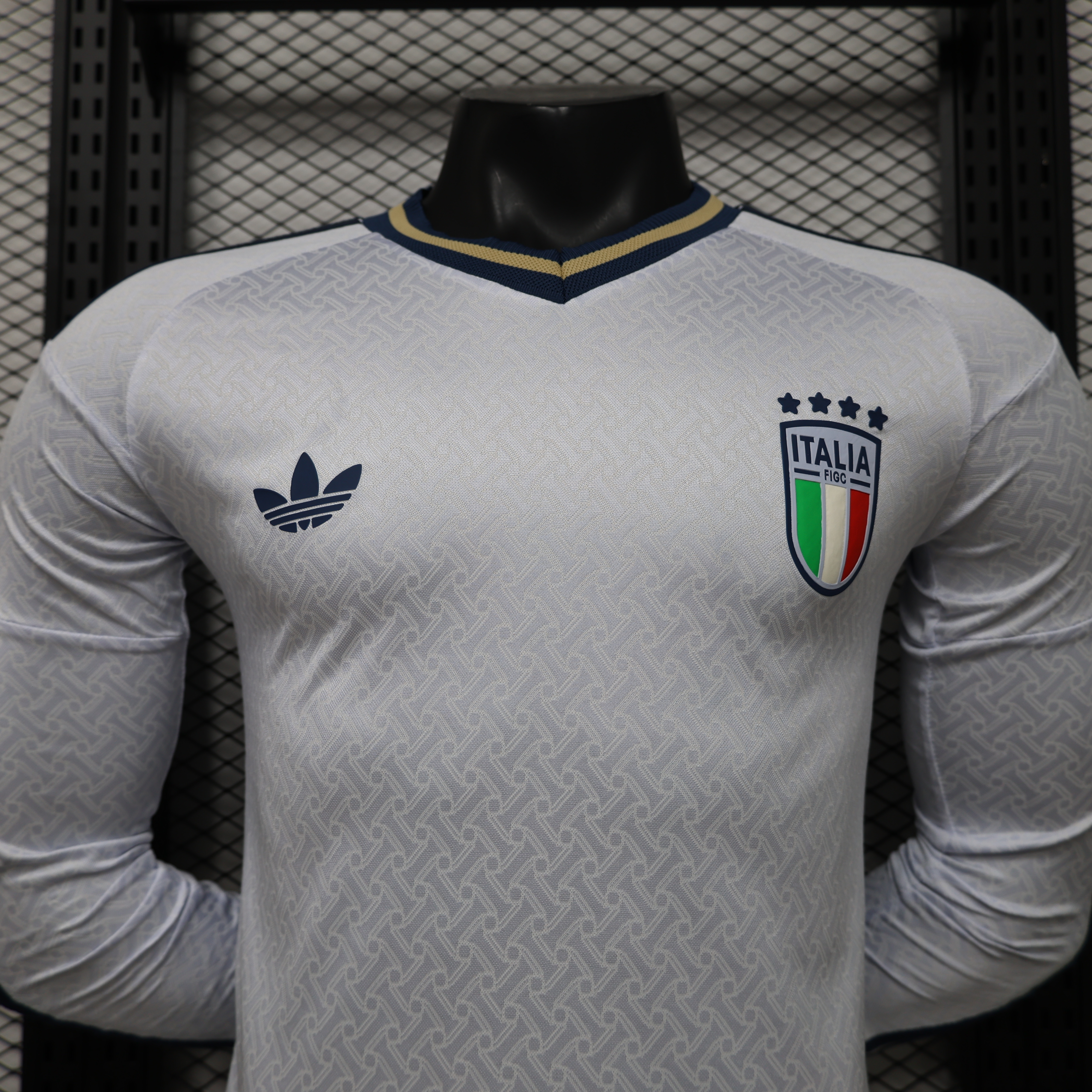 Player Version 2026 Italy Away White  Long Sleeve Jersey