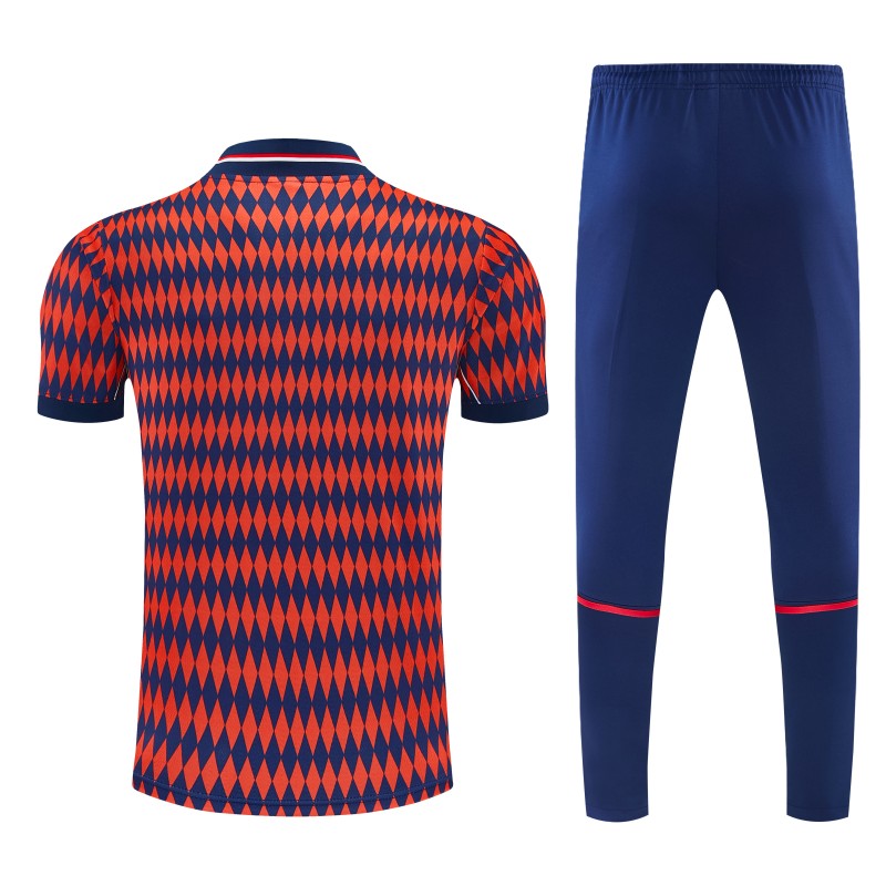 26/27 FC Bayern München Red & Navy Blue  Short Sleeve Tracksuit + Long Pants