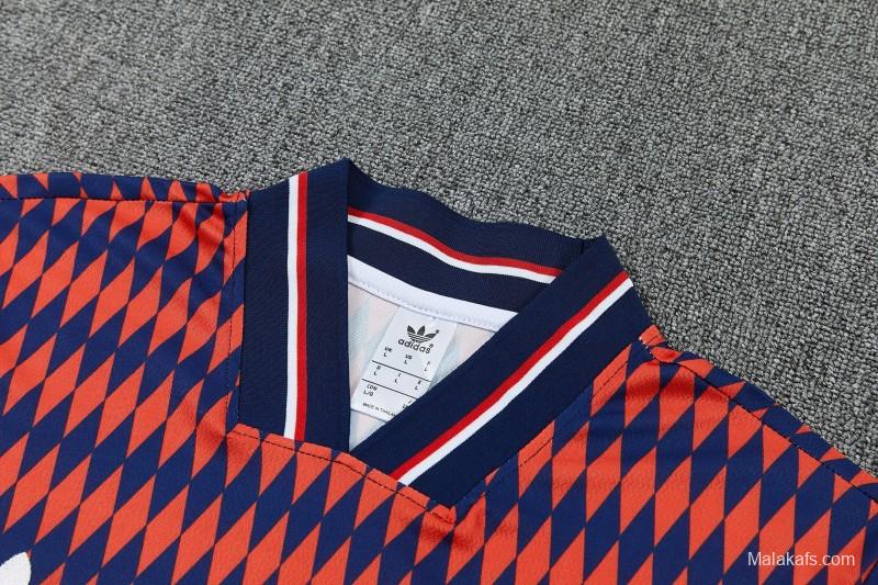 26/27 FC Bayern München Red & Navy Blue  Short Sleeve Tracksuit + Long Pants