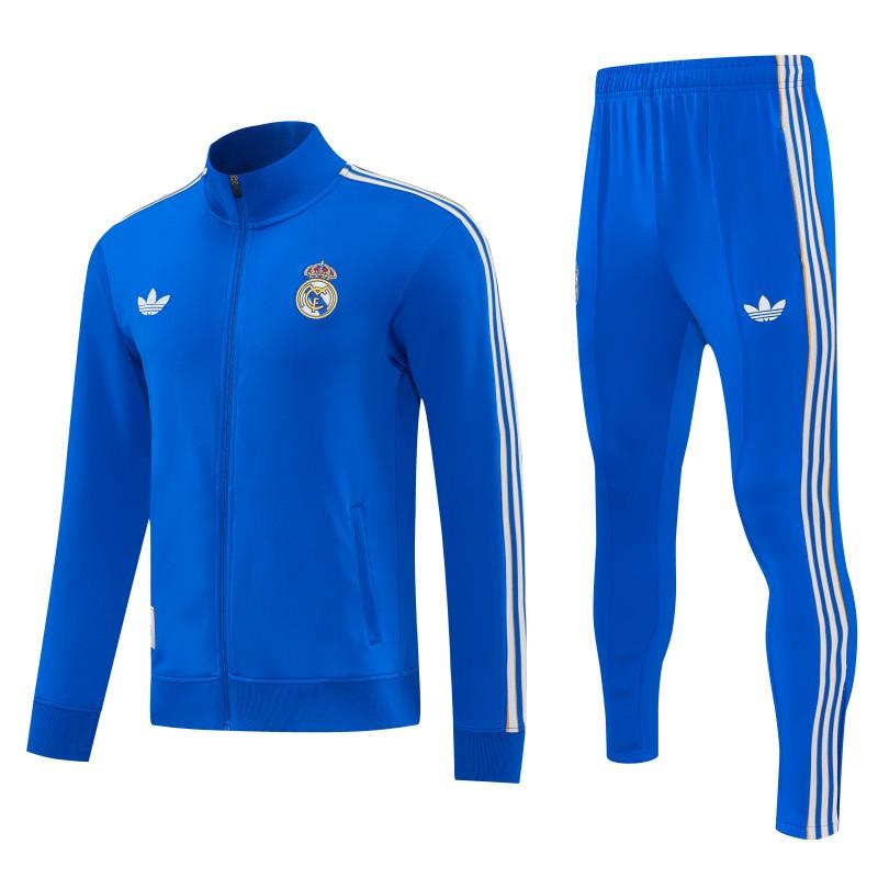 26/27 Real Madrid Blue Full Zipper Jacket Tracksuit + Long Pants