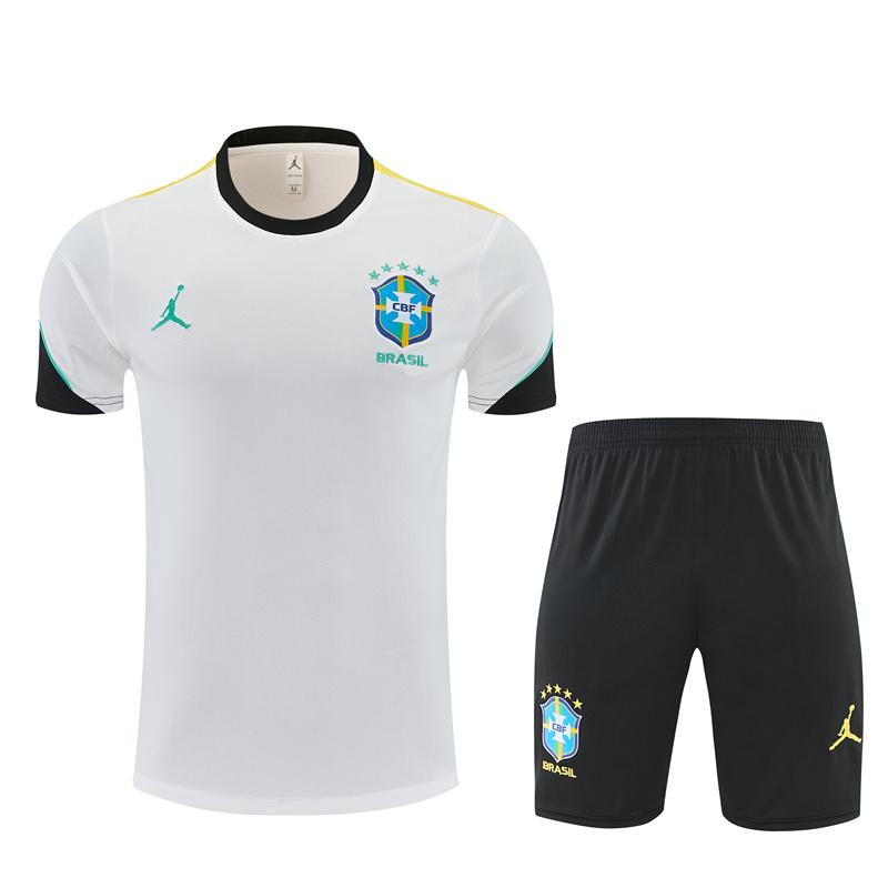 26/27 Brazil Away White Short Sleeve + Soccer Shorts