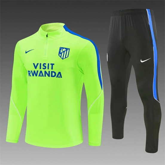 26/27 Atlético Madrid Third Fluorescent Green Half Zipper Jacket Tracksuit + Long Pants
