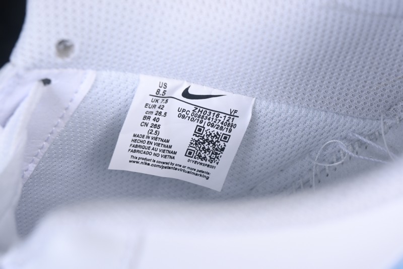 Nike Air Force 1 '07 Low Casual Basketball Shoes with White and Blue Swoosh and Full-Length Air Cushion - ZH0316-121