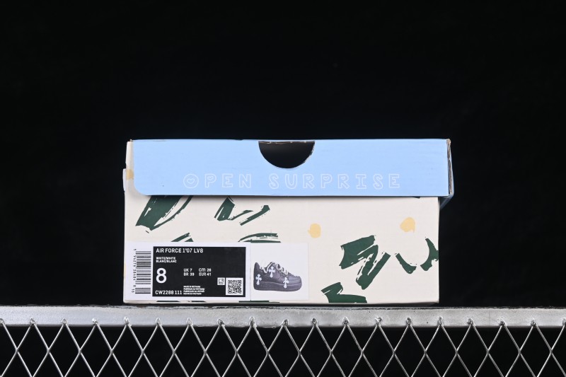 Nike Air Force 1 '07 Low Black Chrome Cross Casual Skateboarding Shoes - CW2288-111