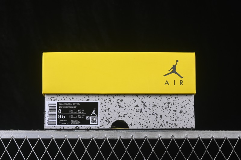 Nike Air Jordan 4 Retro 'Lightning' White Yellow Basketball Shoes - CT8527-700