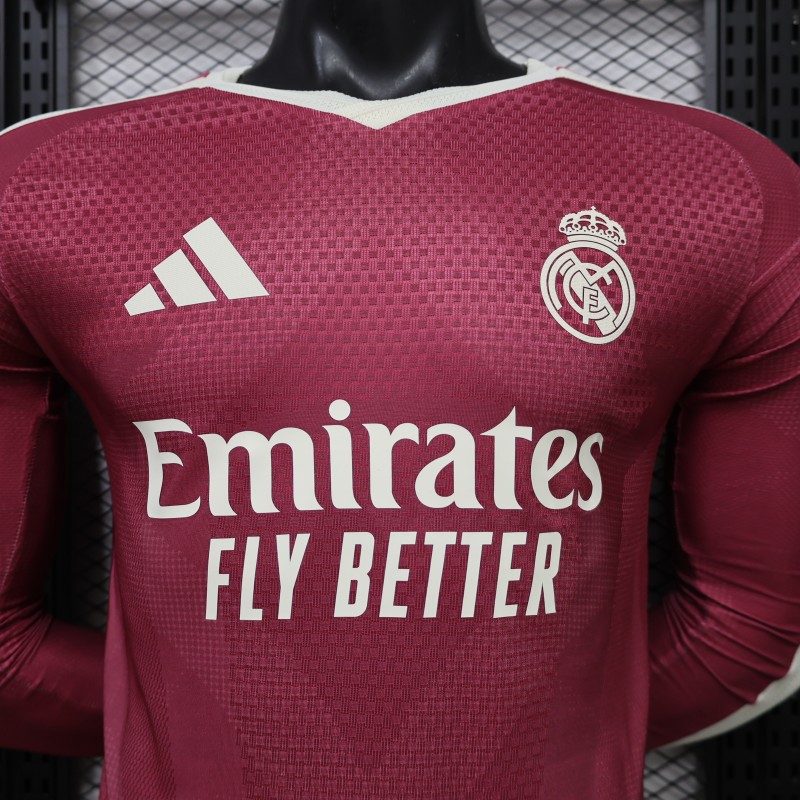 Player Version 26/27 Real Madrid CF Away Red Long Sleeve Jersey