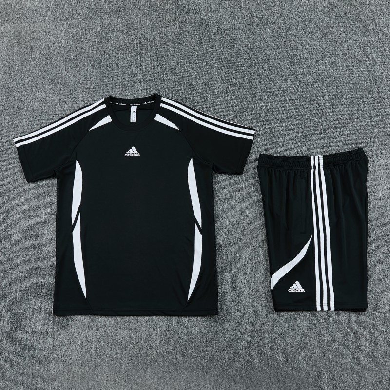 26/27 Adidas 16 Black Short Sleeve+Soccer Shorts
