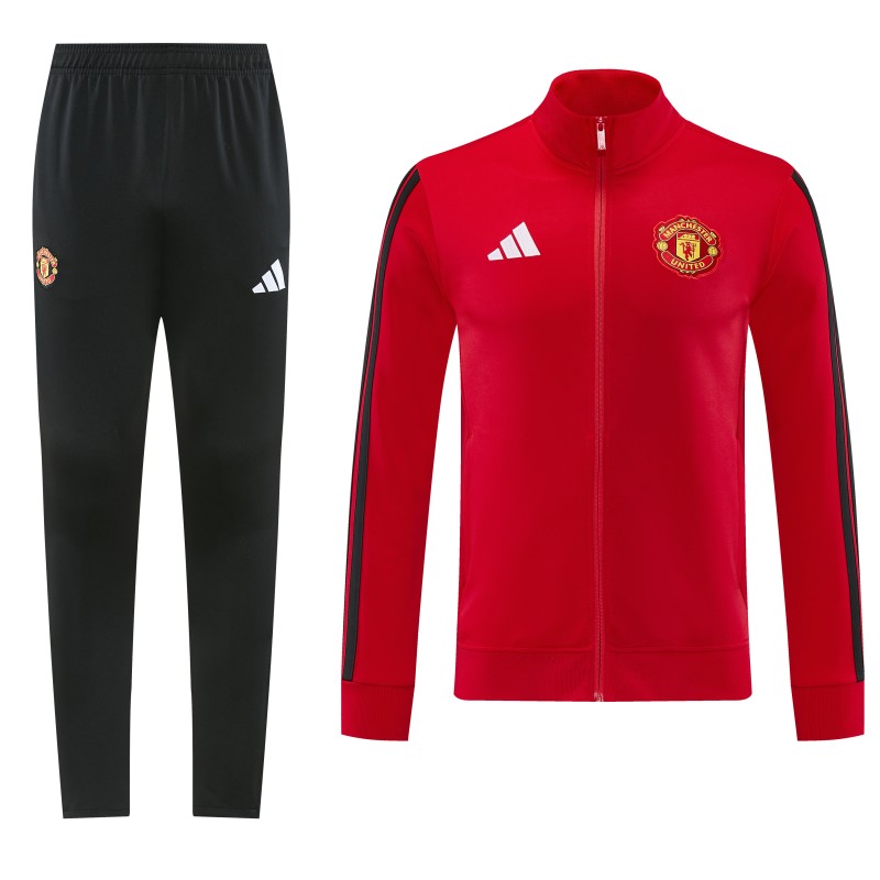 26/27 Manchester United Red Full Zipper Jacket Tracksuit + Long Pants