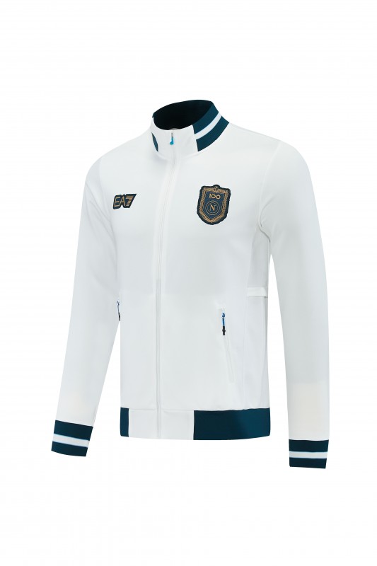 26/27 SSC Napoli  White Full Zipper Jacket Tracksuit + Long Pants
