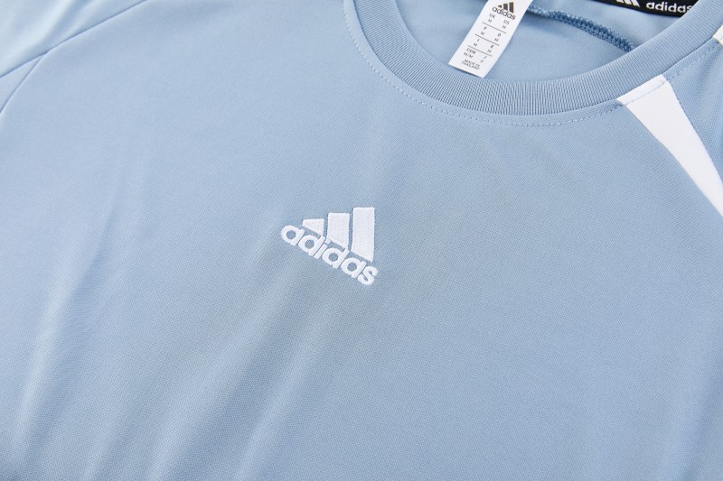 26/27 Adidas 16 Blue Grey Short Sleeve+Soccer Shorts